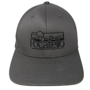 Pocatello Fitted Hat Gray One Size Embroidered Flexfit Vent Holes